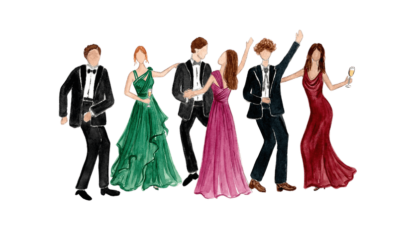 Guests dancing illustration